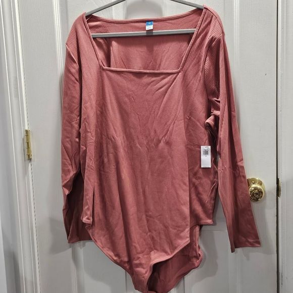 NWT Old Navy Wedgewood Mauve Square Neck Bodysuit Size 4X - Picture 1 of 5